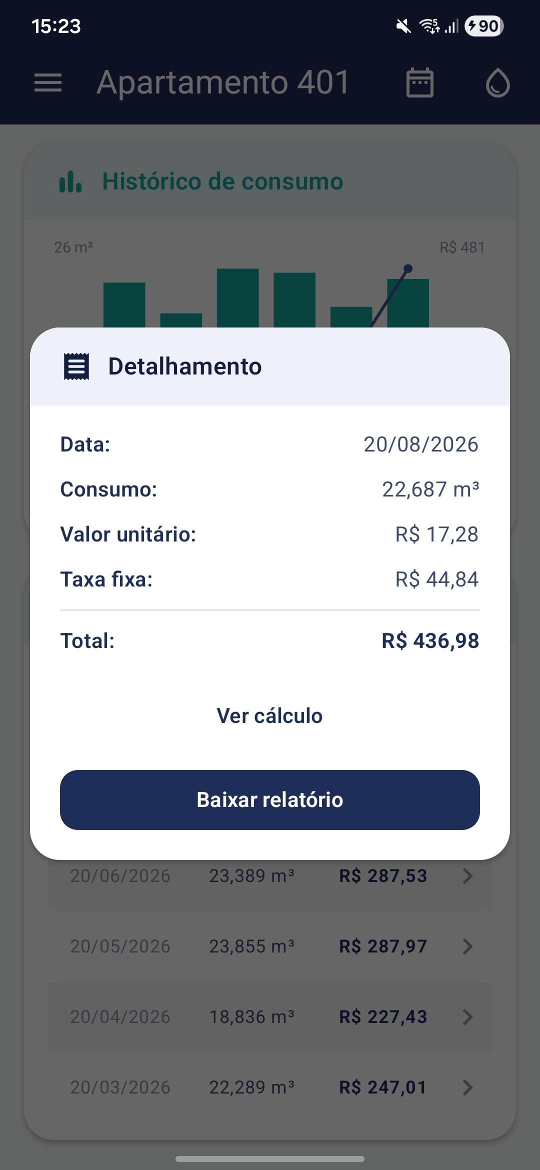 LegitApp — bill breakdown detail