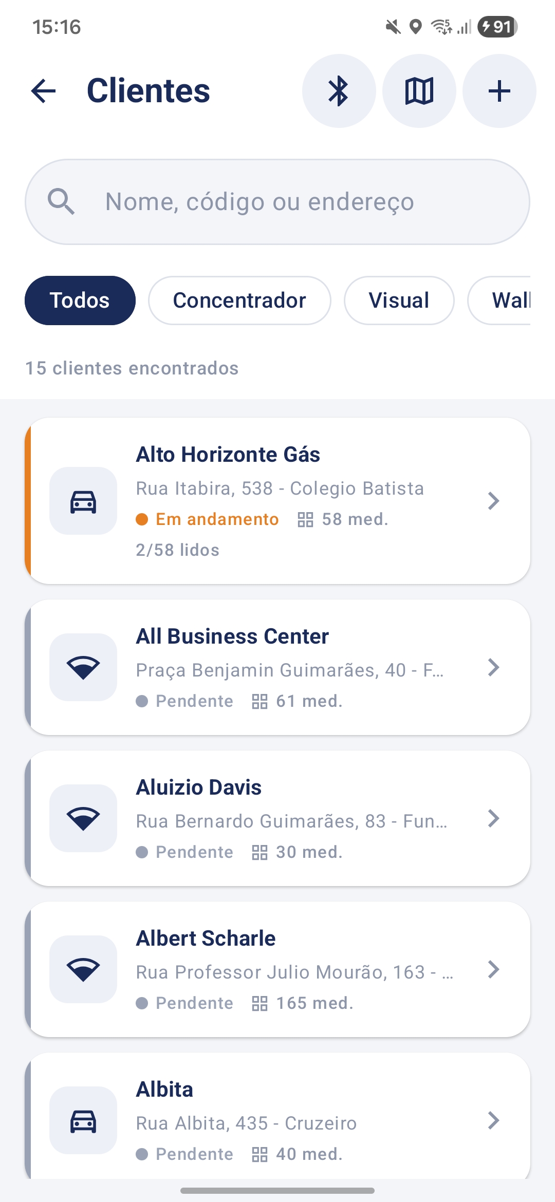 LegitField &mdash; clients list with status filters
